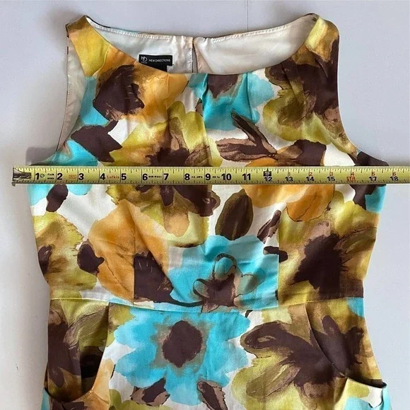 New Directions Floral Sleeveless Sheath Dress Size 8 - Picture 7 of 9